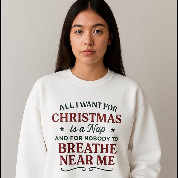 Funny Christmas Sweatshirt: Introvert Holiday Burnout - Gildan 18000