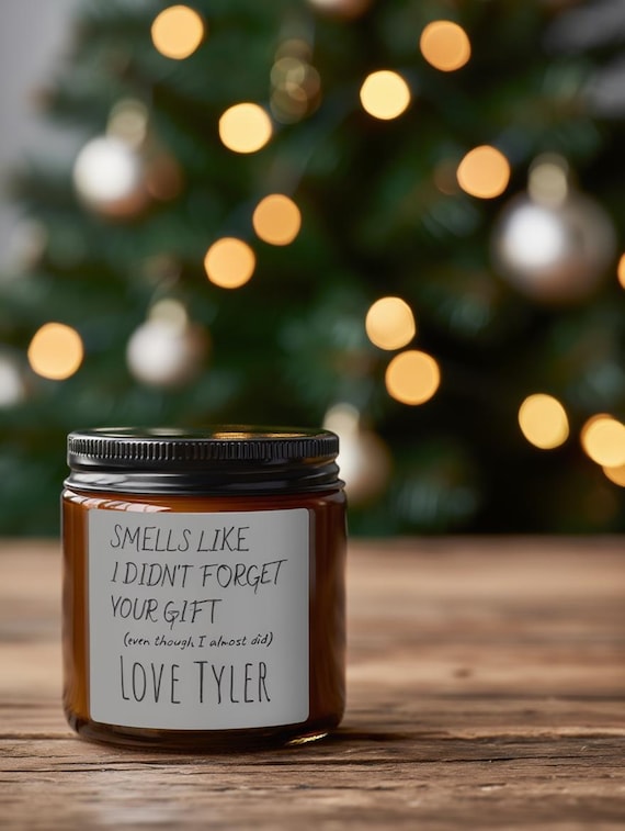 Soy Candle with Humorous Gift Message, Eco-Friendly Amber Jar, Festive Aromatherapy Candle for Housewarming and Holidays