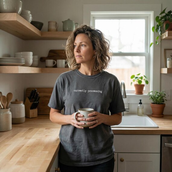 currently processing t shirt | minimalist comfort colors tee | deadpan humor shirt | introvert graphic tee | soft washed unisex shirt