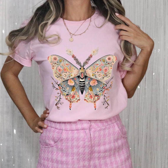 Rococo Style Butterfly T-Shirt Elegant Vintage Inspired Butterfly Shirt Vintage-Inspired Graphic Tee for Nature & Art Lovers Butterfly Shirt