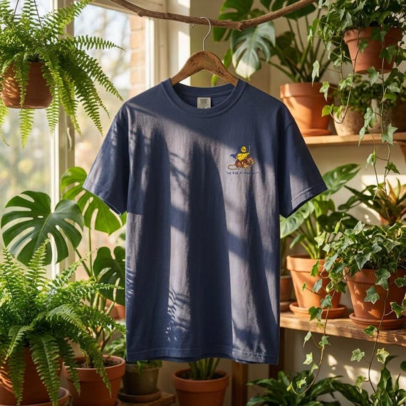 Chick Rogue Embroidered tee  • We Ride at Midnight T-shirt •  Funny Pocket Style Graphic