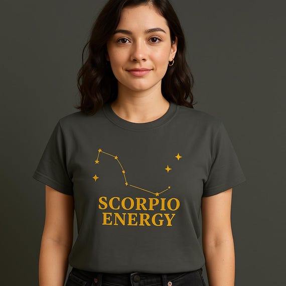 Scorpio Energy Comfort Colors Tee: Golden Astrology Zodiac Shirt
