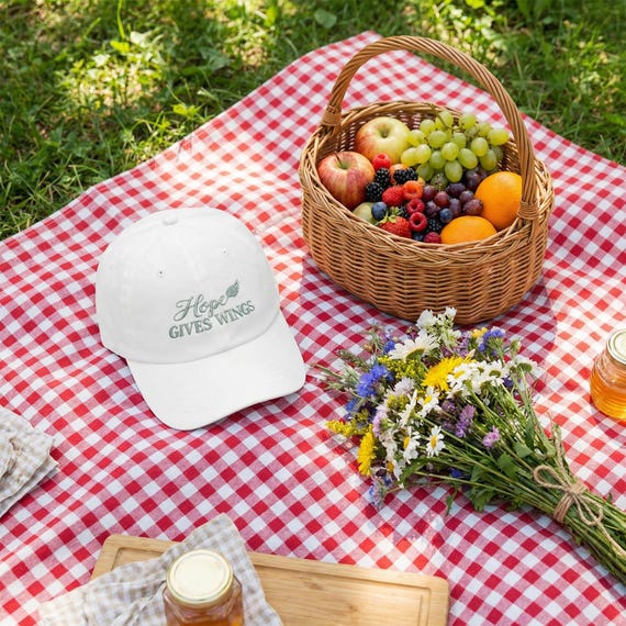 Hope Gives Wings Embroidered Dad Hat – Inspirational Vintage Baseball Cap in 6 Colors