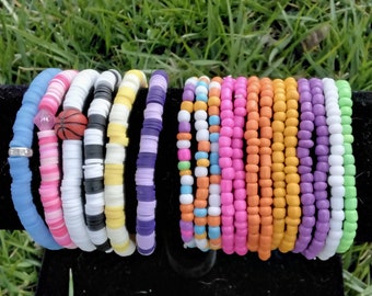 Seed bead 5 piece Multi-colored bracelet set – Splurg'd Studio