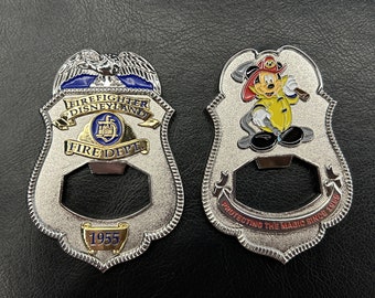 DisneyLand Fire Department Bottle Opener Challenge Coin