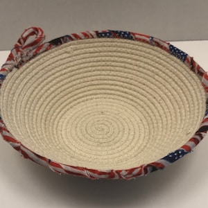 Handmade Small Patriotic Rope Bowl/Basket
