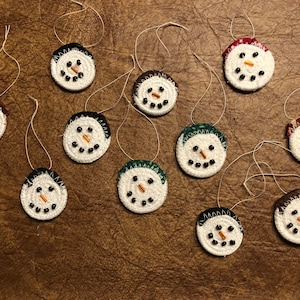 Handmade Wrapped Rope Santa Ornaments - lot of 11 -FREE SHIPPING