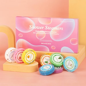 Shower Steamers Aromatherapy 8pcs, Organic Handmade Shower Bombs, Shower Fizzies, Spa experience, Wellness Refreshing Gift