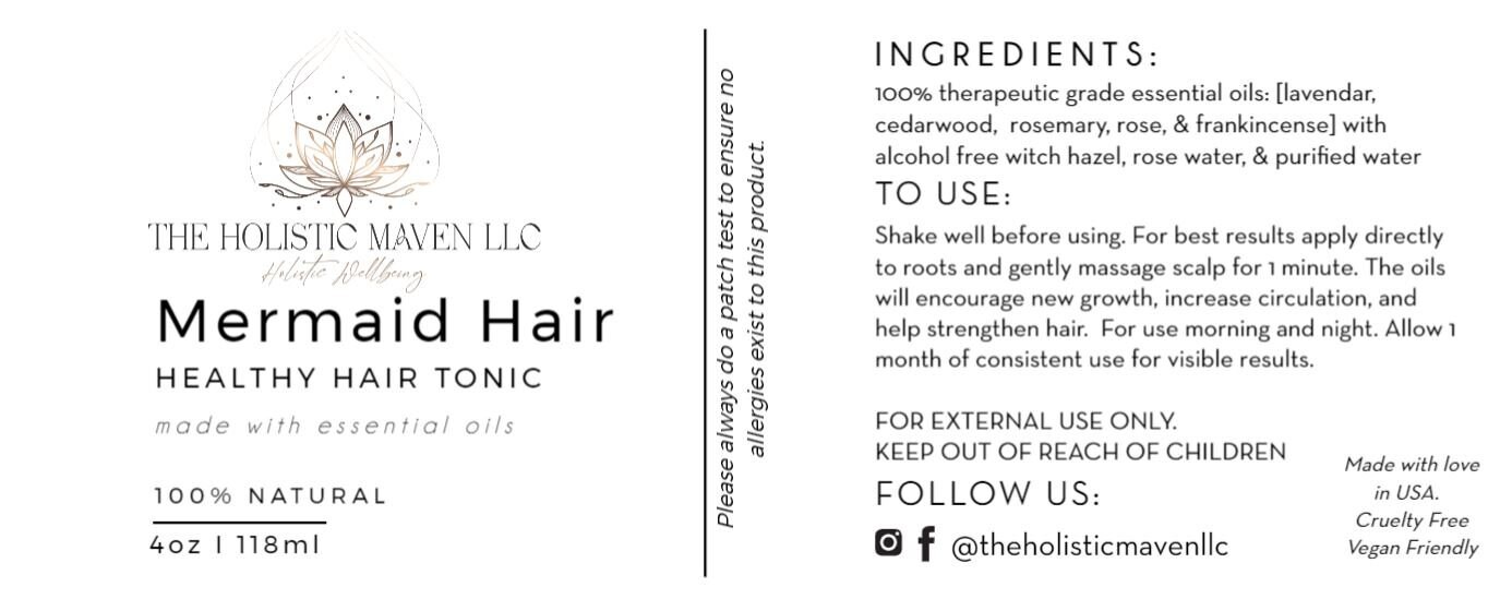 Mermaid Hair Tonic healthy Hair Tonic therapeutic Grade Essential Oils