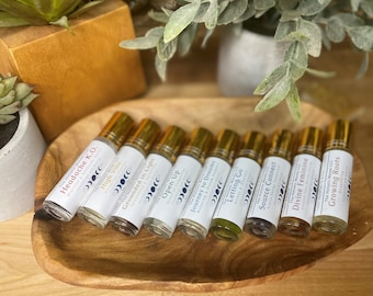 Intention Setting, Reiki Infused Essential Oil Roller Blends ~ Intoxicating Scents ~ Raise Your Vibration ~ Crystal Infused ~ Grounding