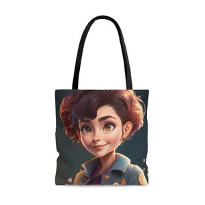 Short Hair Girl Unique AI-Generated Artwork AOP Tote Bag