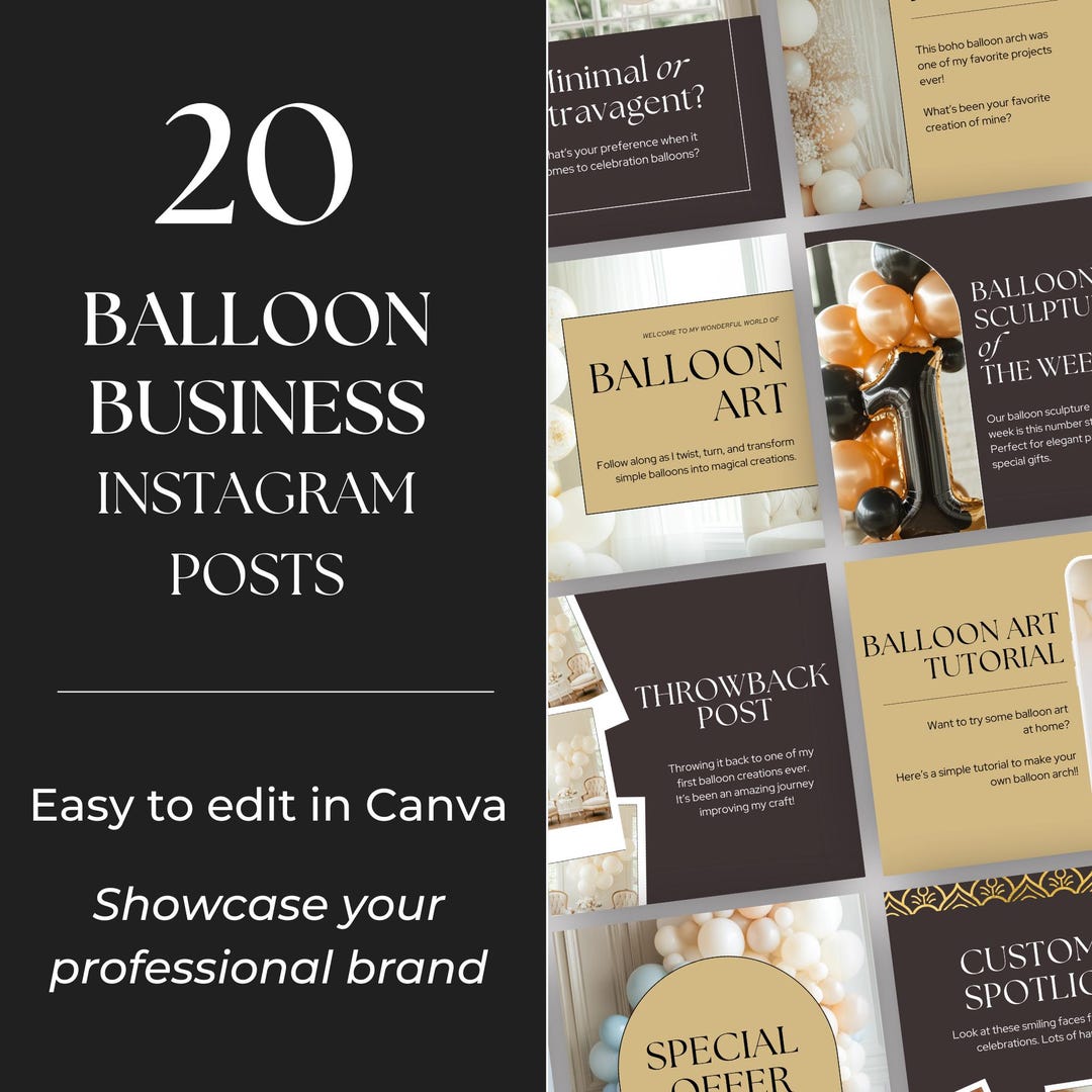 Balloon Decor Business and Artist Social Media Instagram Posts ...