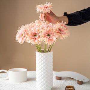 Gerbera artificial (tallo): flor artificial semi-hecha a mano, 45 cm