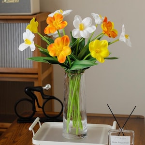High Quality Artificial Tulips | Realistic Open Bloom Faux Flowers for Home & Wedding Decor