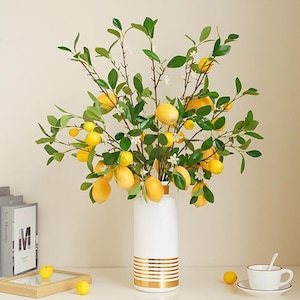 Faux Lemon Branch: Lifelike Artificial Fruit Stem - Kitchen Decor