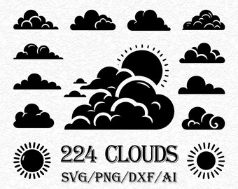 Clouds SVG, Cloud SVG, Clouds Bundle Svg, Cloud Clipart, Rain Cloud Svg ...