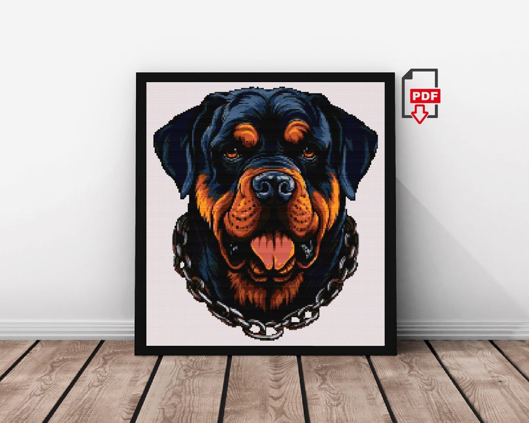 Dog Rottweiler Cross Stitch Pattern Instant Download PDF Etsy