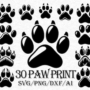 30 Dog Paw Print Svg, Dog Paw SVG, Dog Svg, Paw Svg, Animal Paw Svg, Animal Svg, Dog Paw Print Cut File, Paw Print Cut File Animal Print Svg