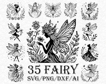 35 Fee Silhouette SVG Bundle | Clipart, Vektor-Grafiken (Instant Download)