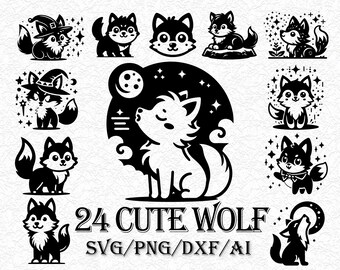 Wolf SVG Bundle, Wolf PNG, Wolves Svg, Wolf Art, Wolf Illustration ...