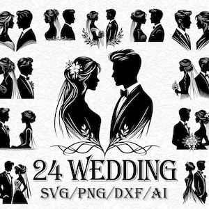 24 Wedding SVG Bundle Svg Mr Mrs Svg Wife Husband Svg Wedding Cut File Wedding Cricut Clipart Bride Svg Groom Svg Bachelorette Party Svg
