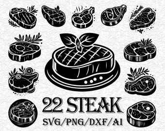 Steak Cut Files, Grill BBQ Vector Art (svg, png, ai, dxf)
