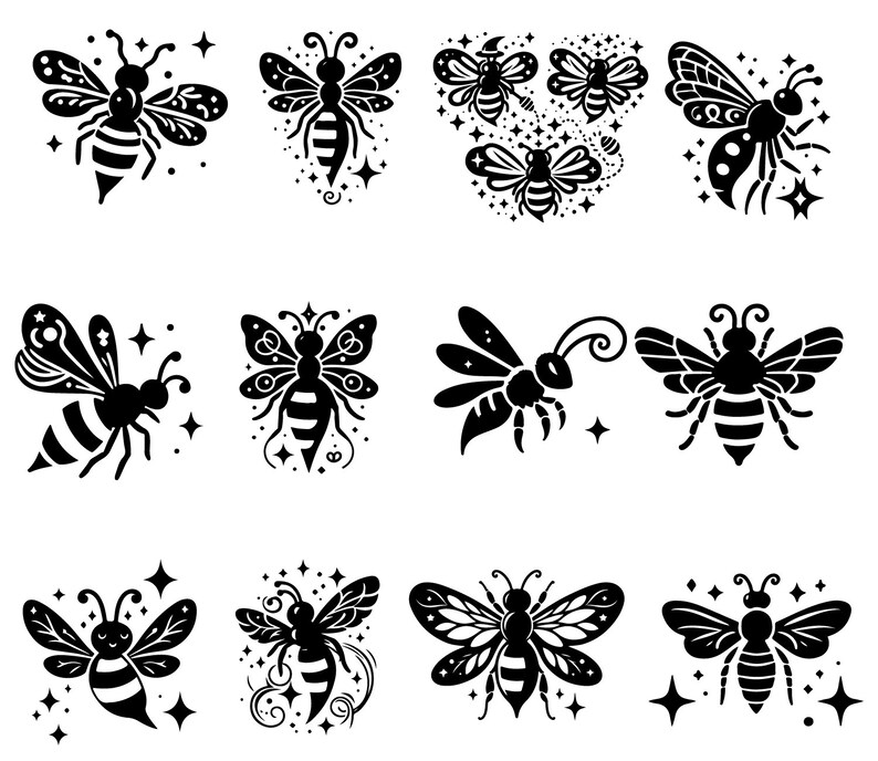 54 Bee SVG PNG Clipart, Honey Bee Cut Files (digital Download) - Etsy