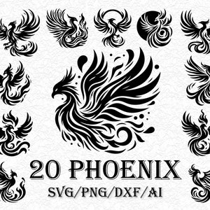 20 Phoenix svg, Phoenix Png, Phoenix Bird, Phoenix Art, Phoenix design, Svg Files For Cricut, Png, Phoenix Silhouette Svg, Bird Svg, Phoenix