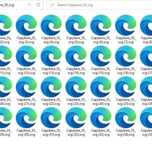 May include: A grid of 35 blue and green wave-shaped icons with the text "Capybara_35_svg" and a number in parentheses below each icon.