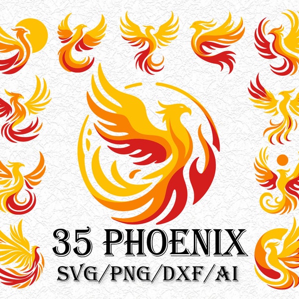 35 Phoenix svg, Phoenix Png, Phoenix Bird, Phoenix Art, Phoenix design, Svg Files For Cricut, Png, Phoenix Silhouette Svg, Bird Svg, Phoenix