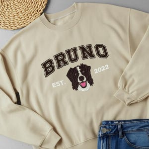Personalized Pet Portrait Sweatshirt | Custom Embroidered Dog Cat Face from Photo | Unique Pet Lover Gift Crewneck