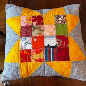 Star Patchwork Quilted Pillow