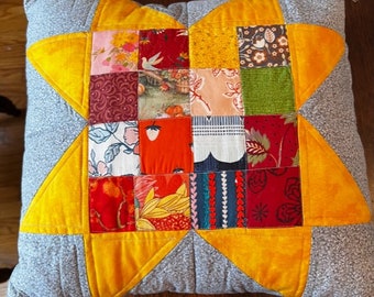 Star Patchwork Quilted Pillow