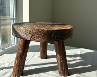 Round Wooden stool with legs/ rectangular/sqare/round low /riser/plant stand/kitchen decor/
