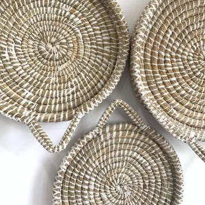 Kans Grass Tray Set: Indoor Outdoor Decor - Patio Plant Display