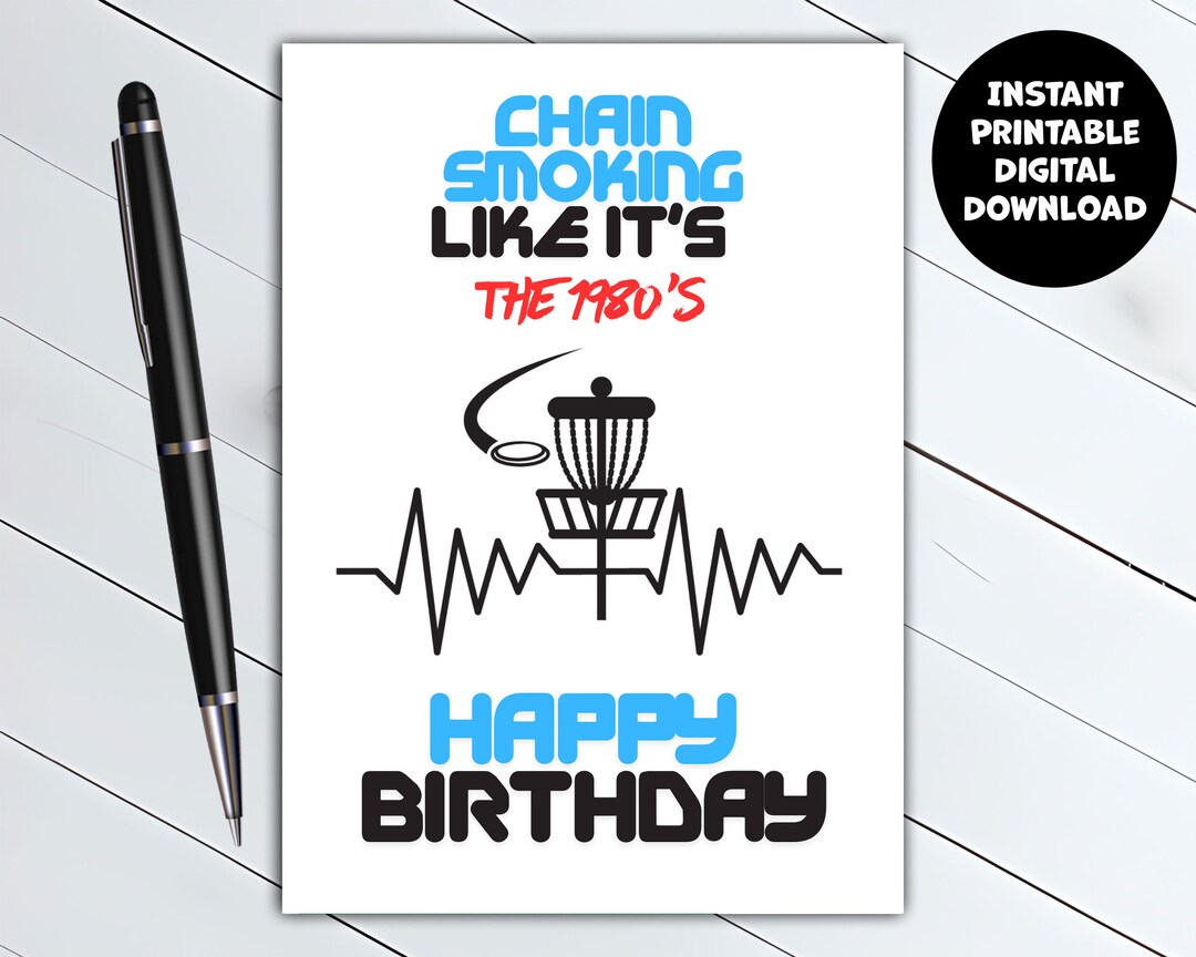 Printable Disc Golf Birthday Card - 5X7 - Etsy