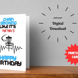 Printable Disc Golf Birthday Card - 5X7 - Etsy