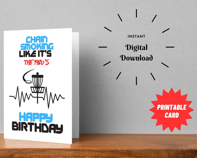 Printable Disc Golf Birthday Card - 5X7 - Etsy