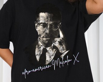 Afro-American Malcolm X Shirt, Malcolm Tshirt, Retro Black history shirt, African American History Icon, Civil Rights Activist Tee