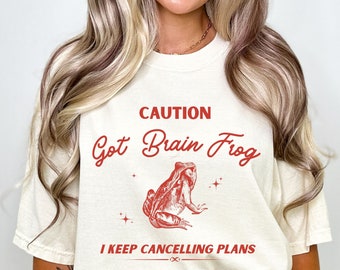 Brain Fog Shirt, Cancelling plan shirt, Introvert shirt, Retro Cottagecore Sweatshirt, Funny Brain Frog Shirt, Comfort Colors® Unisex