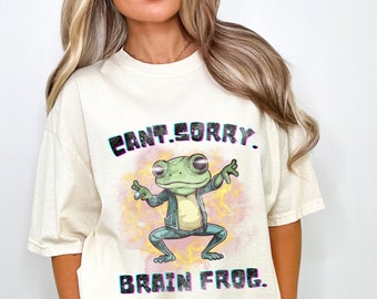 Brain Fog Shirt, Cancelling plan shirt, Introvert shirt, Spoonie Shirt, Funny Brain Frog Shirt, Brain fog awareness Comfort Colors® Unisex