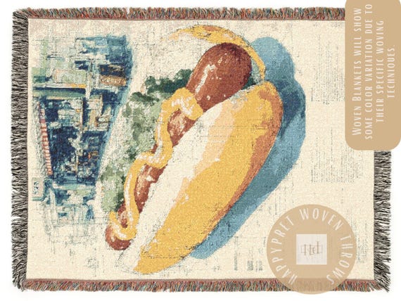 hot dog blanket, coder gift, House Warming Gift, hotdog throw blanket, funny hotdog, foodie gift set, foodie Blanket available in 4 types