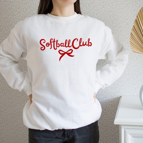 softball social club shirt, softball sweatshirt, softball coquette bow, women's softball, cute softbal, softball practice, softball mama
