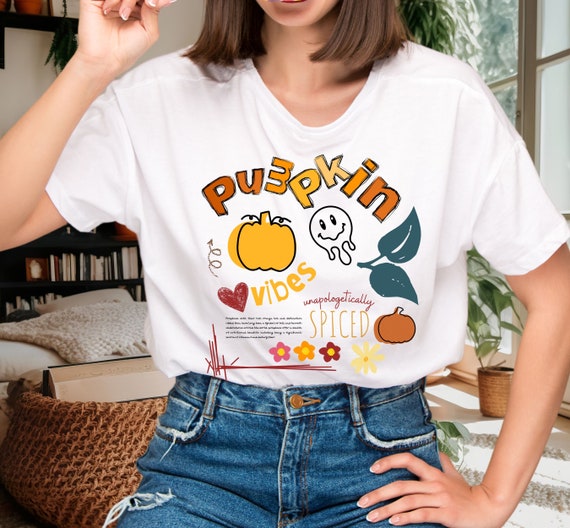 Pumpkin Spiced shirt for a fun person. Pumpkin shirt, Aesthetic autumn shirt, groovy autumn shirt, unisex fall tee, thanksgiving gift