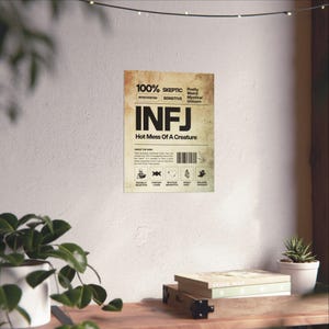 INFJ Personality Matte Vertical Poster, Minimalist Wall Art, Psychological Type Decor, Gift for Introverts & Thinkers image 9