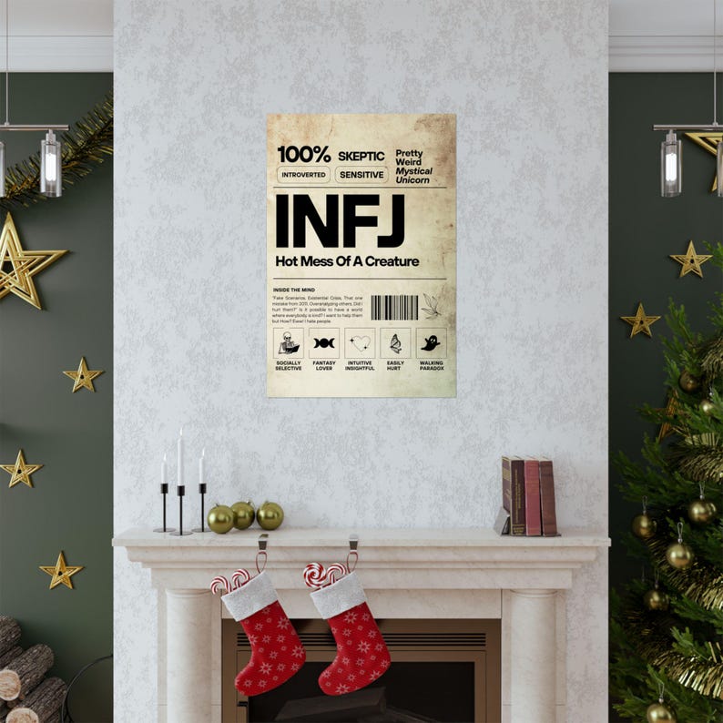 INFJ Personality Matte Vertical Poster, Minimalist Wall Art, Psychological Type Decor, Gift for Introverts & Thinkers image 7