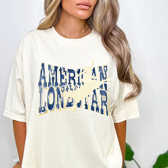 Vintage American Lone Star Comfort Colors Shirt: Distressed Football Tee