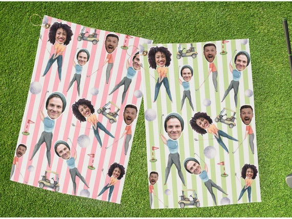 Custom Photo Golf Towel, Golf Players Grandpa, Personalized Team Face Golf Towel, Golf Towel With Pictures, Best Club by par, Golfer Gifts