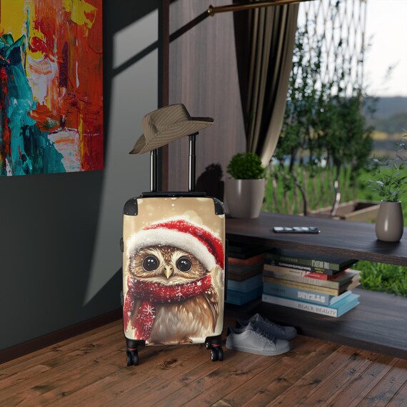 owl luggage, owl lover gift, owl suitcase, Cabin Suitcase, carry on bag, rolling luggage, Childrens, luggage suitcase, Night owl, cute owls