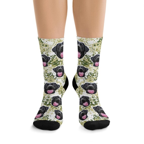 Custom Camouflage Pet Face Socks – Personalized Military Camo Sock